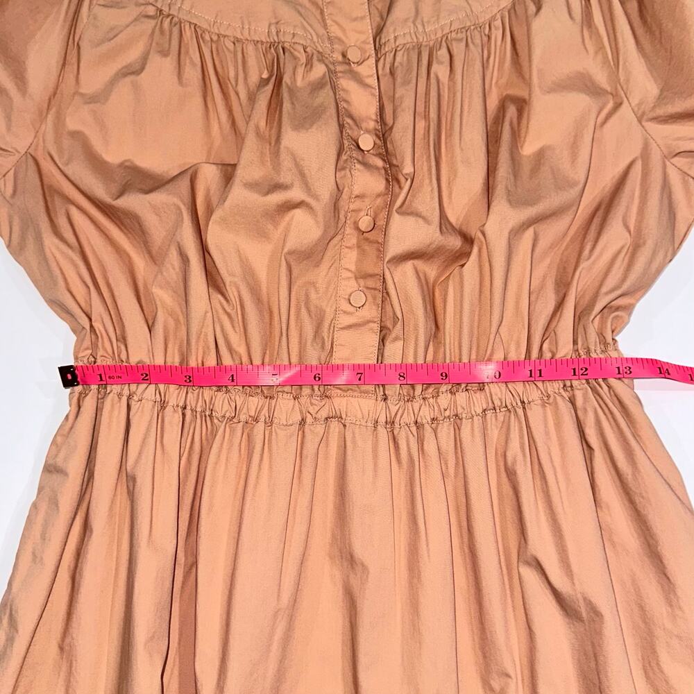 JCrew Puff Sleeve Cotton Poplin Shirtdress in Warm Taupe Size Medium - Picture 10 of 12